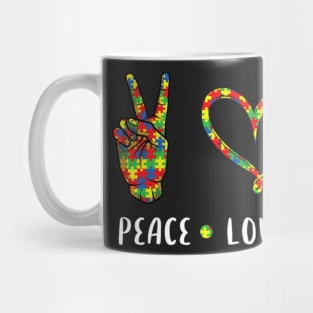 Peace Love Autism Mug